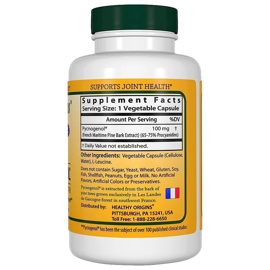Healthy Origins Pycnogenol 100mg, Capsules 3
