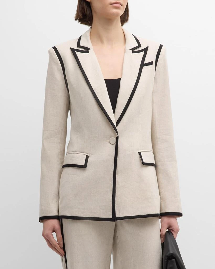 Milly Peak-Lapel Single-Button Blazer 1