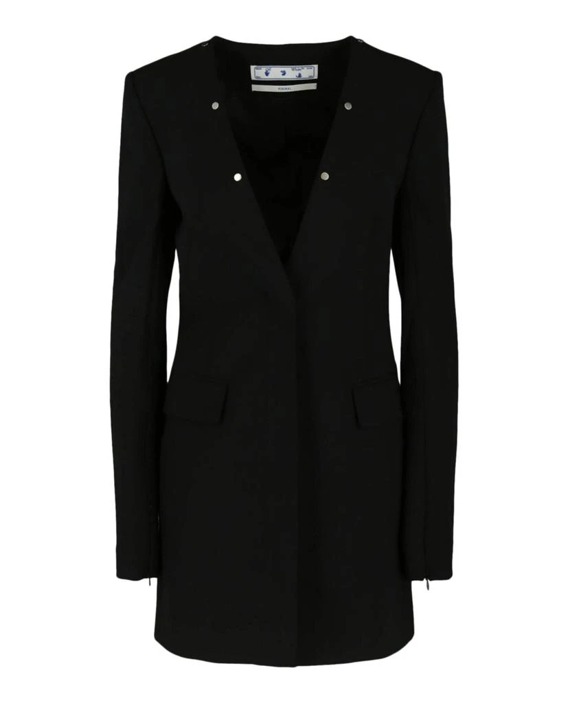 Off-White Light Wool Snap Blazer Dress 1