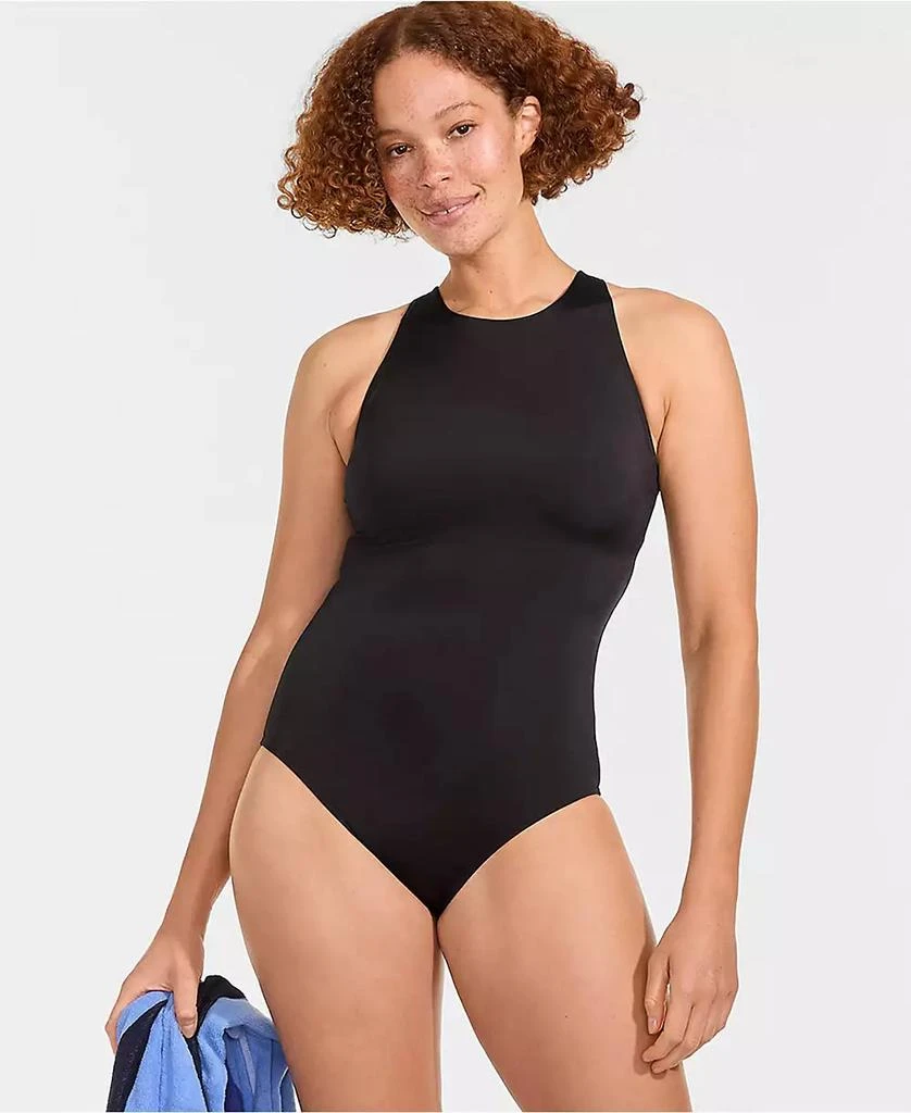 Lands
 End Women
s DD-Cup Tugless High Neck Portrait Back One Piece Swimsuit 4