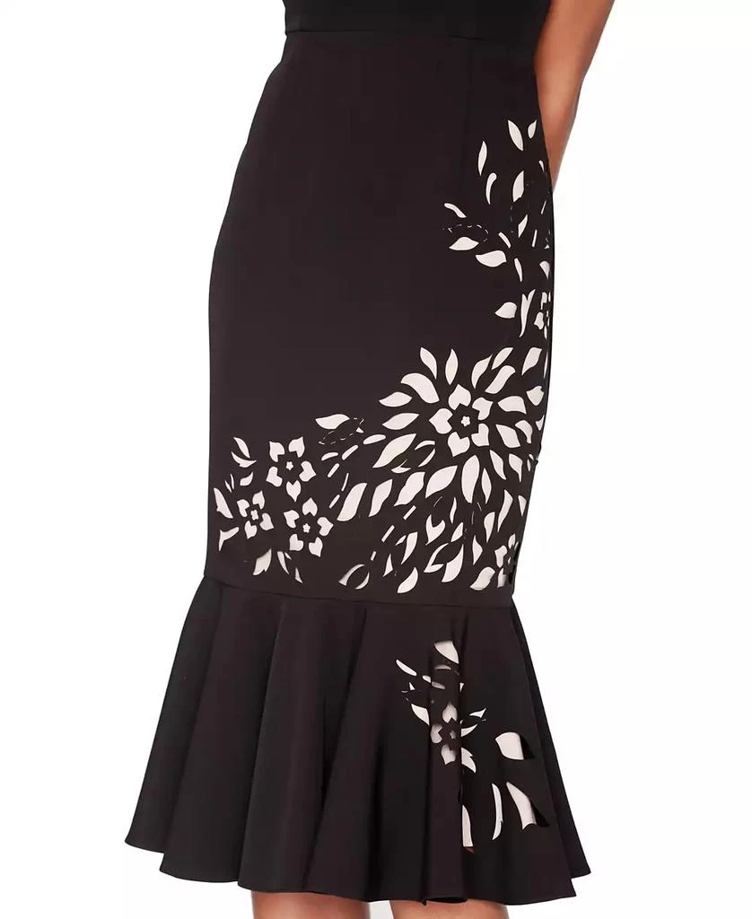 WHITE TIE by Shani Shani Women's Laser Cut Flounce-Hem Midi Dress 2