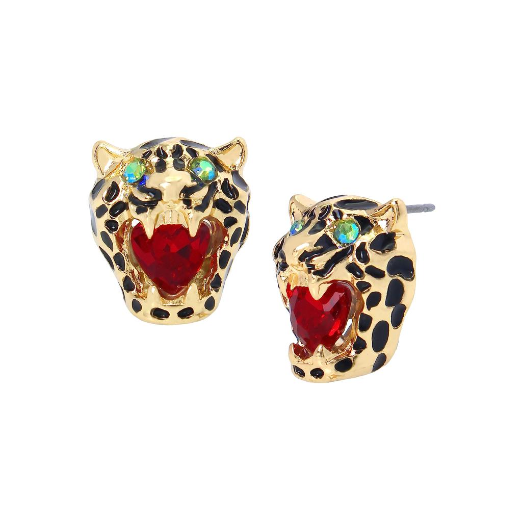 Betsey Johnson Cheetah Stud Earrings