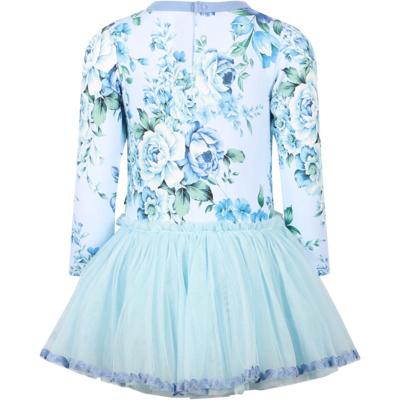 Rock Your Baby Clementine floral tutu dress in light blue