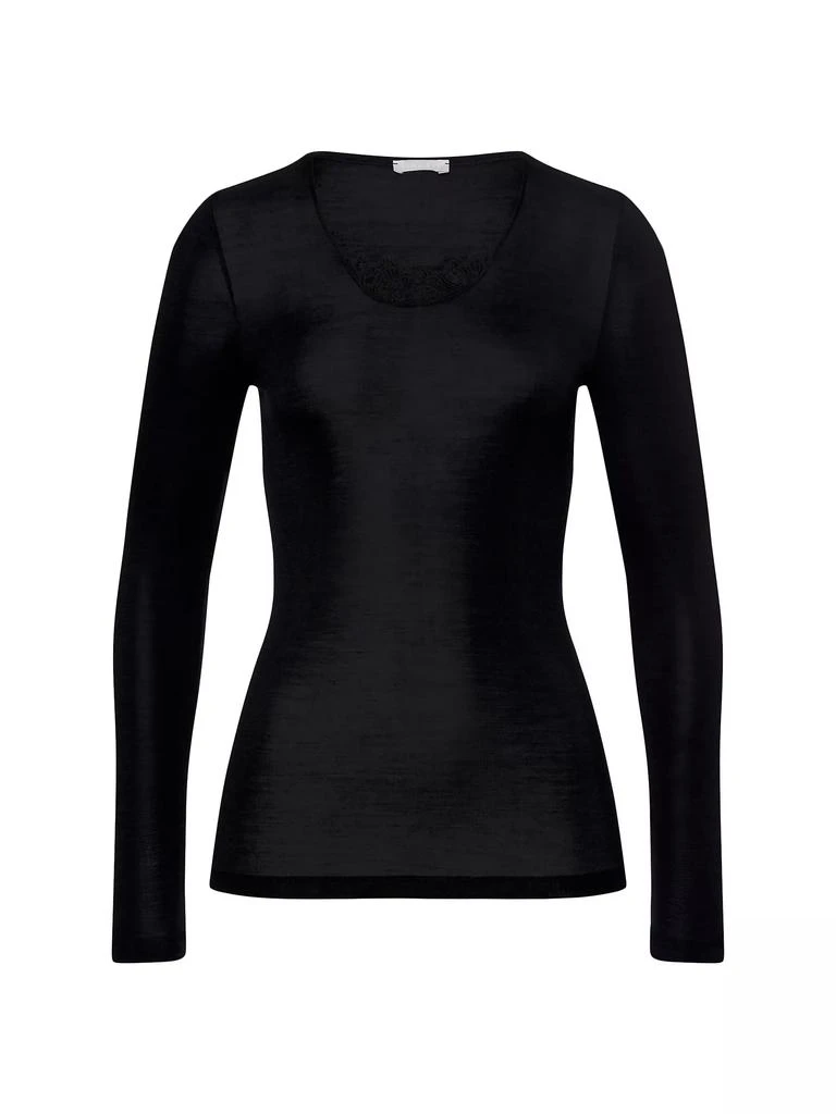 Hanro Woolen Silk Embroiderd Long-Sleeve Shirt 1