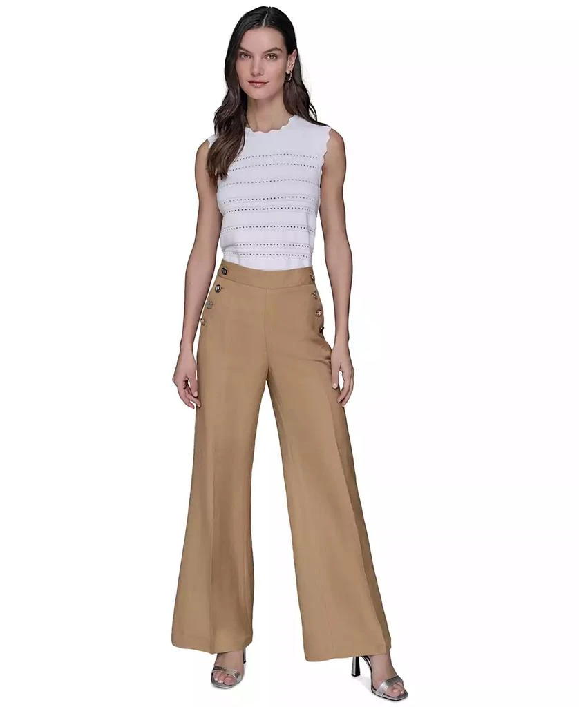 Karl Lagerfeld Paris Women's Linen-Blend Sailor Pants 1
