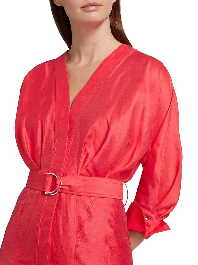 Acler Fairyhill V-Neck Linen-Blend Minidress 6