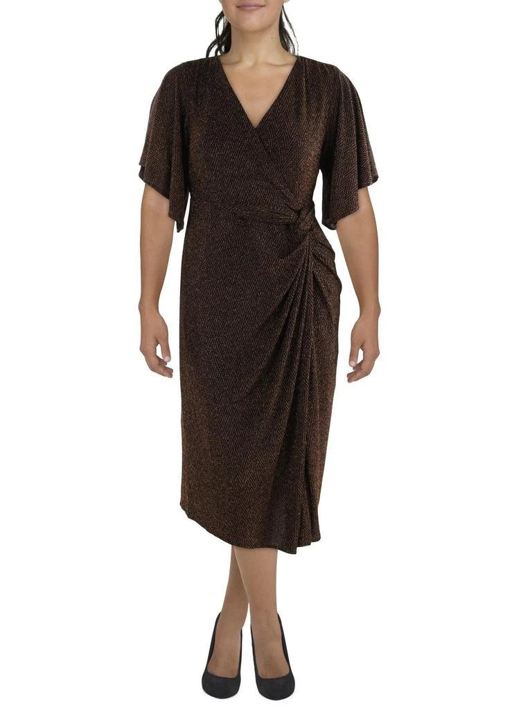 Avenue Plus Womens Twist Front Long Cocktail And Party Dress 1