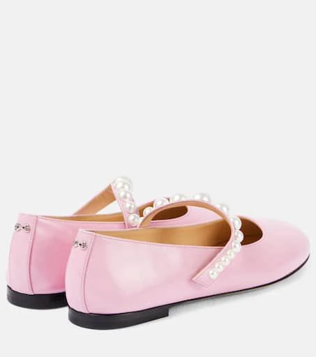 Mach & Mach Sirene faux pearl leather Mary Jane flats 2