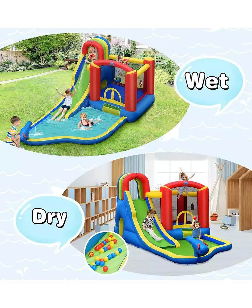 Slickblue Inflatable Kid Bounce House Slide Climbing Splash Park Pool Jumping Castle Without Blower 6