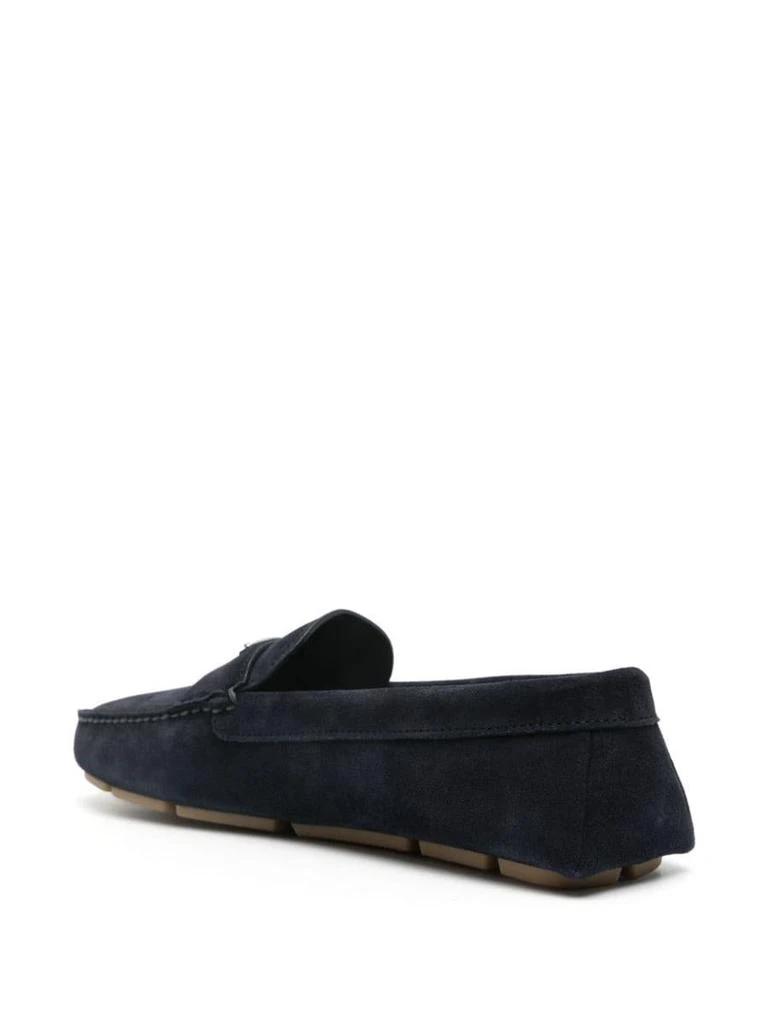 Prada Prada Enamel-Triangle-Logo Suede Loafers 3