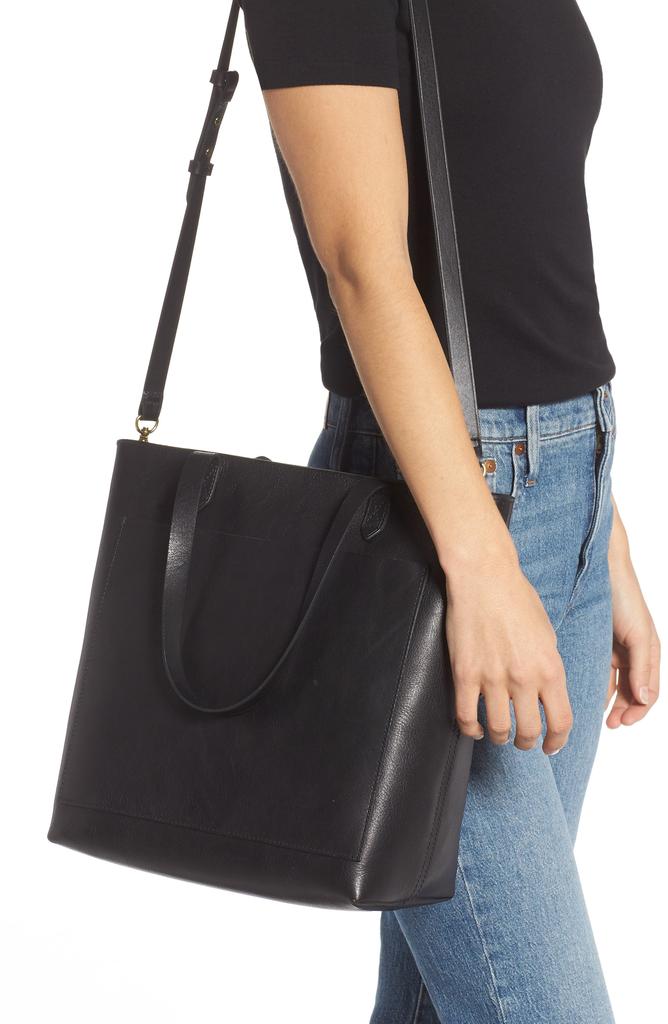 Madewell The Zip-Top Medium Transport Leather Tote
