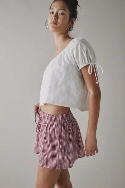 Kimchi Blue Kimchi Blue Emiline Gingham Cotton Low-Rise Mini Skirt 4