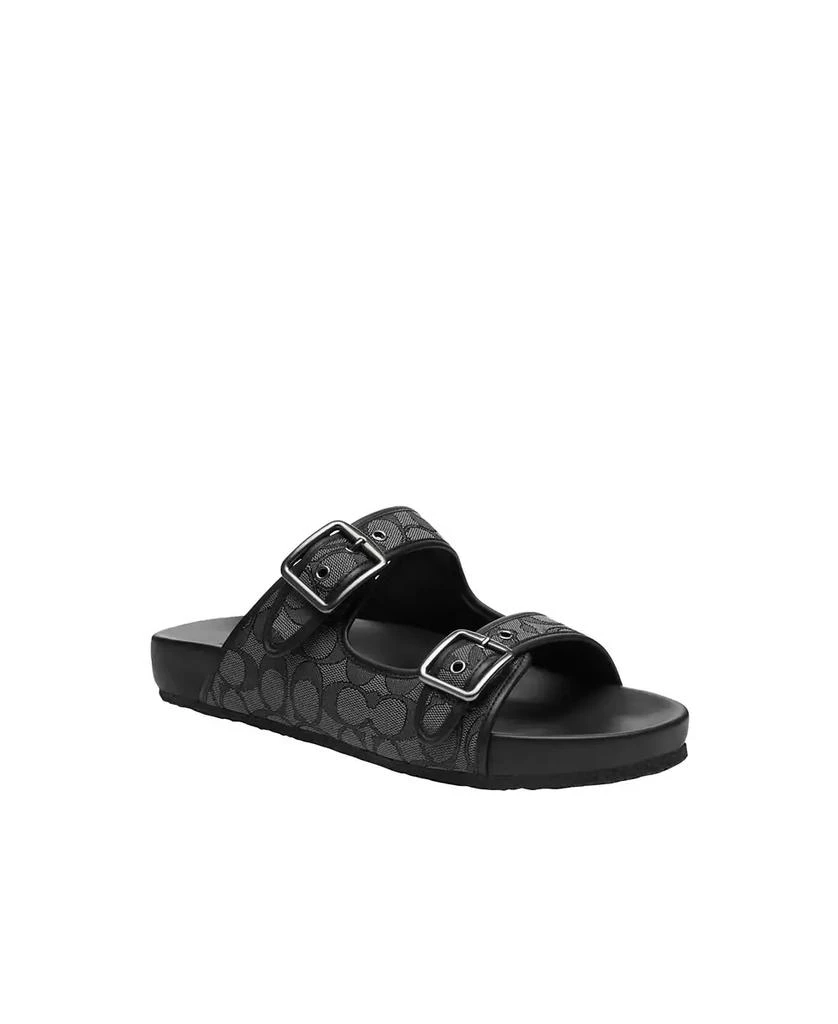 COACH Men's Signature and Leather Buckle Strap Sandal 1