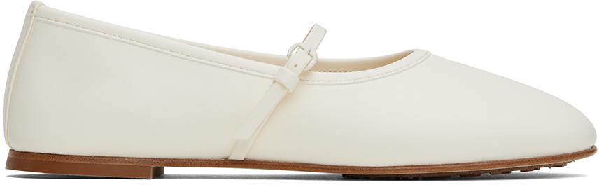 Dear Frances Off-White Balla Strap Ballerina Flats