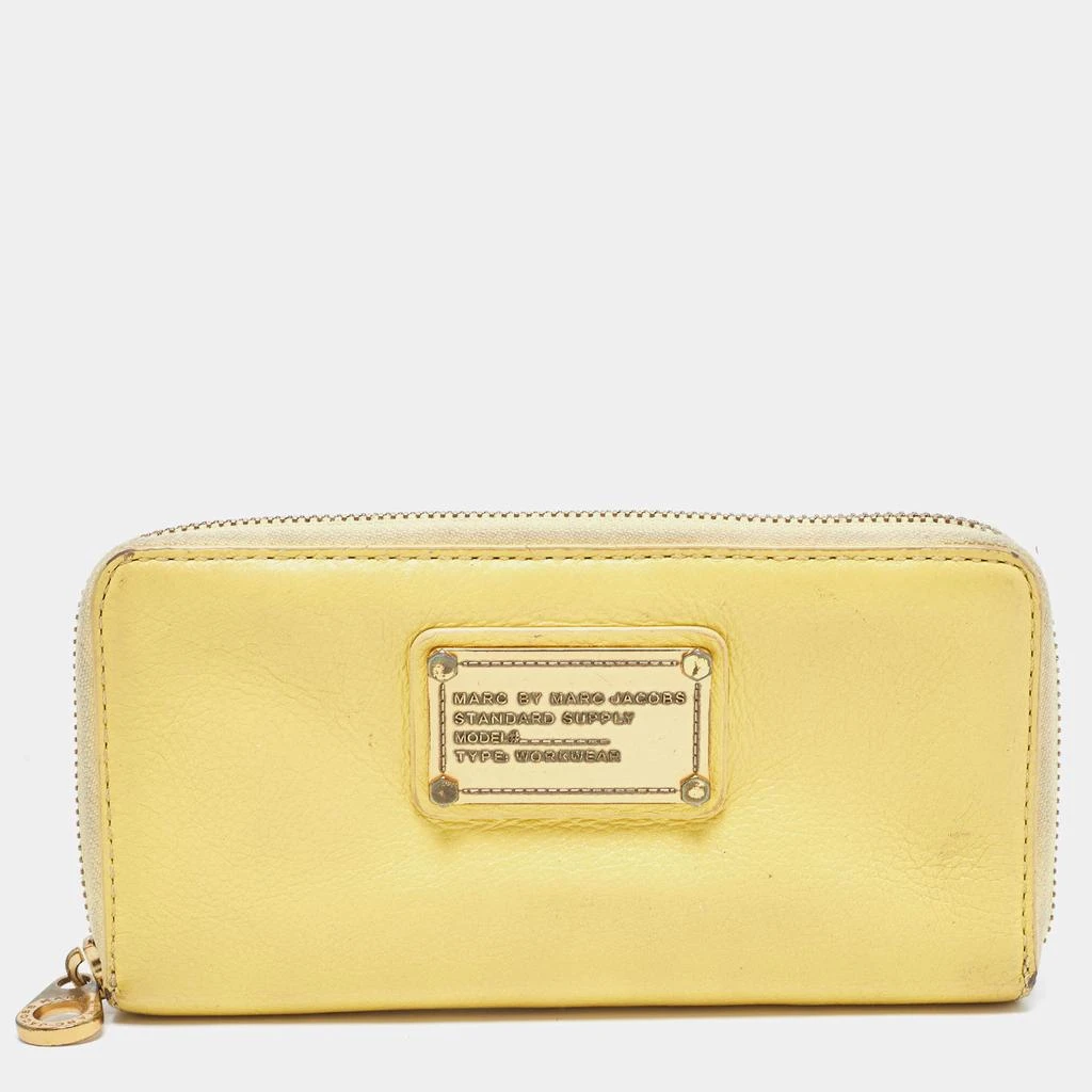 Marc Jacobs Marc by Marc Jacobs Yellow Leather Classic Q Zip Around Wallet 1