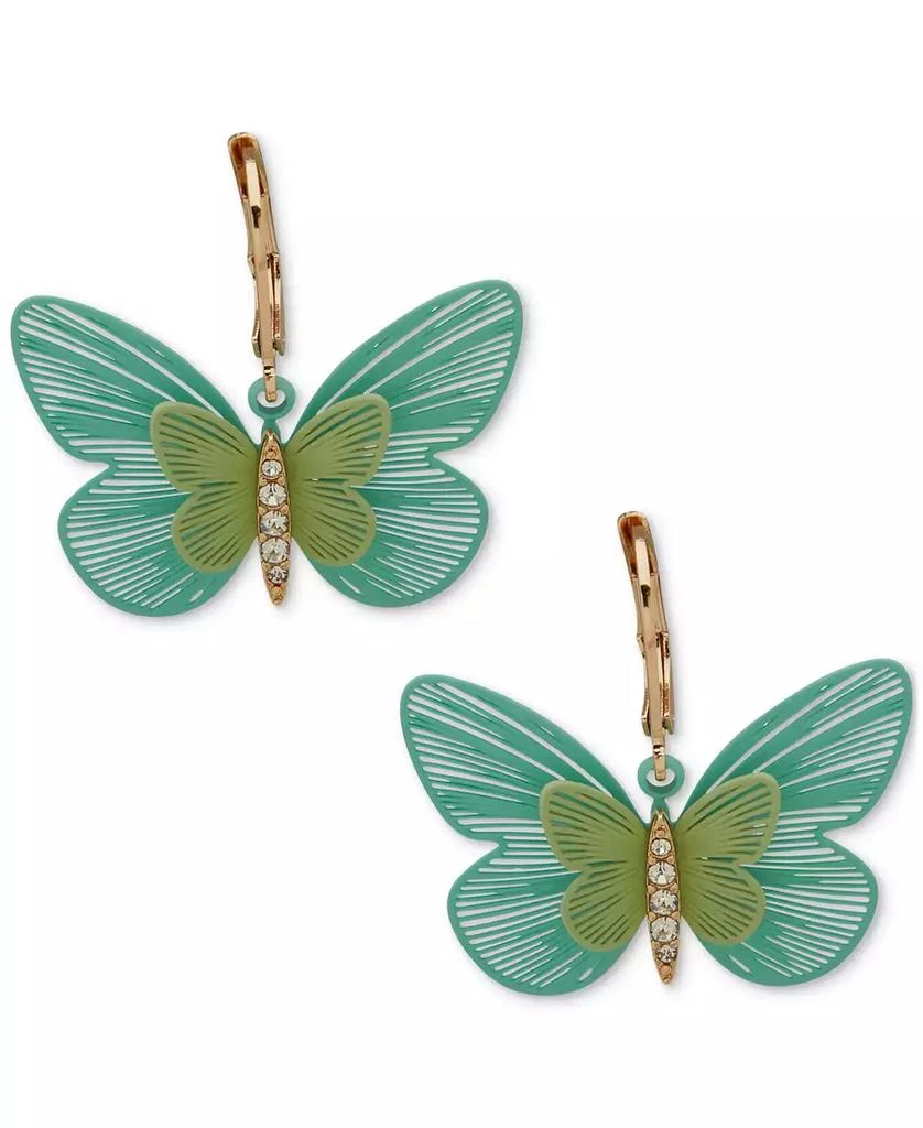 Lonna & Lilly Gold-Tone Pavé Butterfly Drop Earrings 1