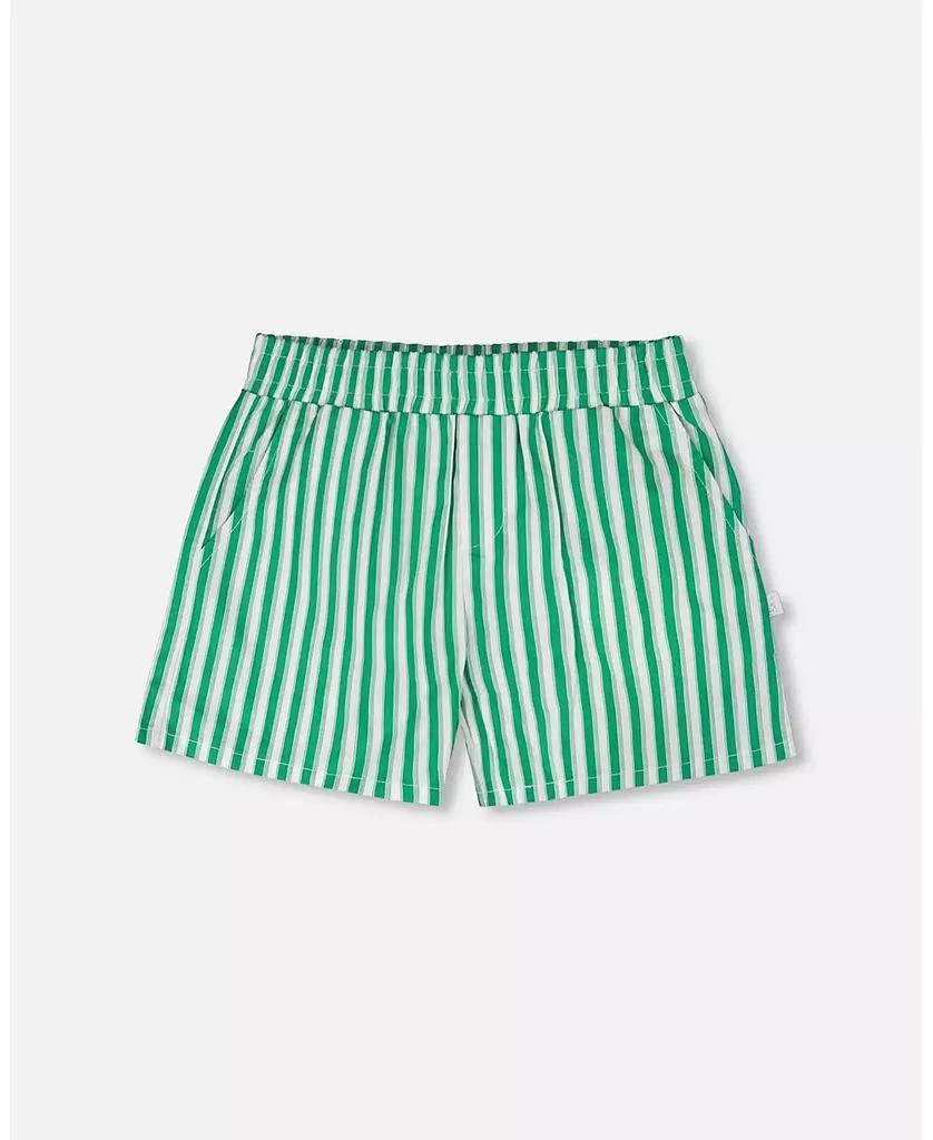 Deux par Deux Toddler Girls Striped Shorts Green - Toddler|Child