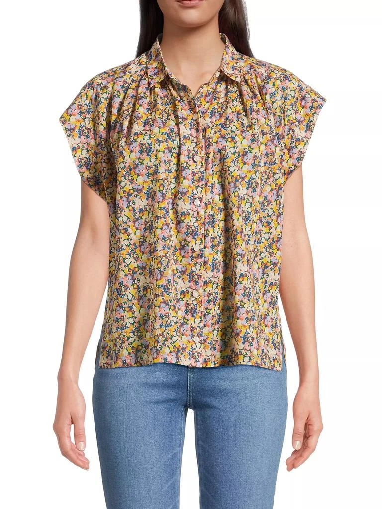 Birds of Paradis Della Floral Cotton Button-Front Shirt 3