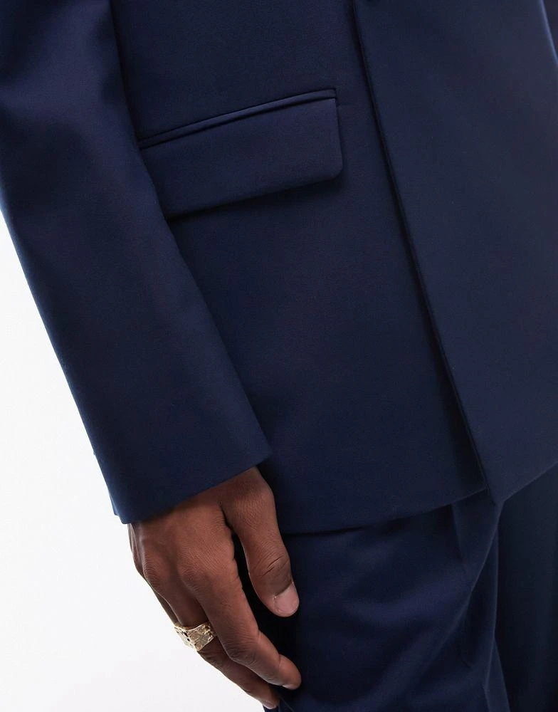 Topman Topman modern fit suit jacket in navy 5