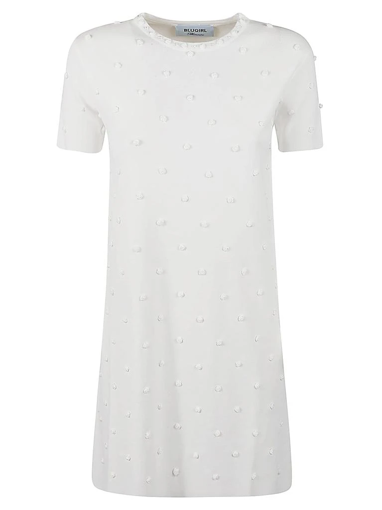 Blugirl Rose Embellished Round Neck Dress 1