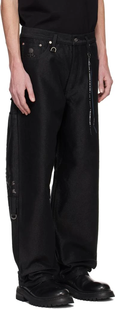 mastermind JAPAN Black Puzzle Wide Straight Fit Jeans 2