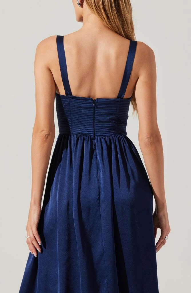 knee length dresses for ladies Pleated Bustier Midi Dress main image 0