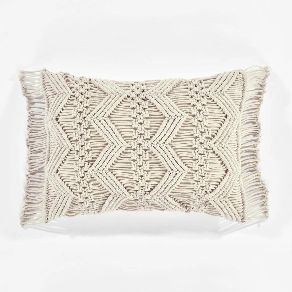 Lush Decor Studio Chevron Macrame Decorative Pillow Cover 8