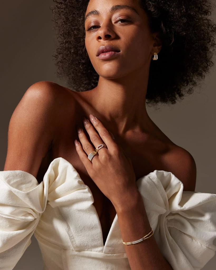 LAGOS 18K Signature Caviar Diamond Superfine Oval Split Shank Ring, Size 7 5