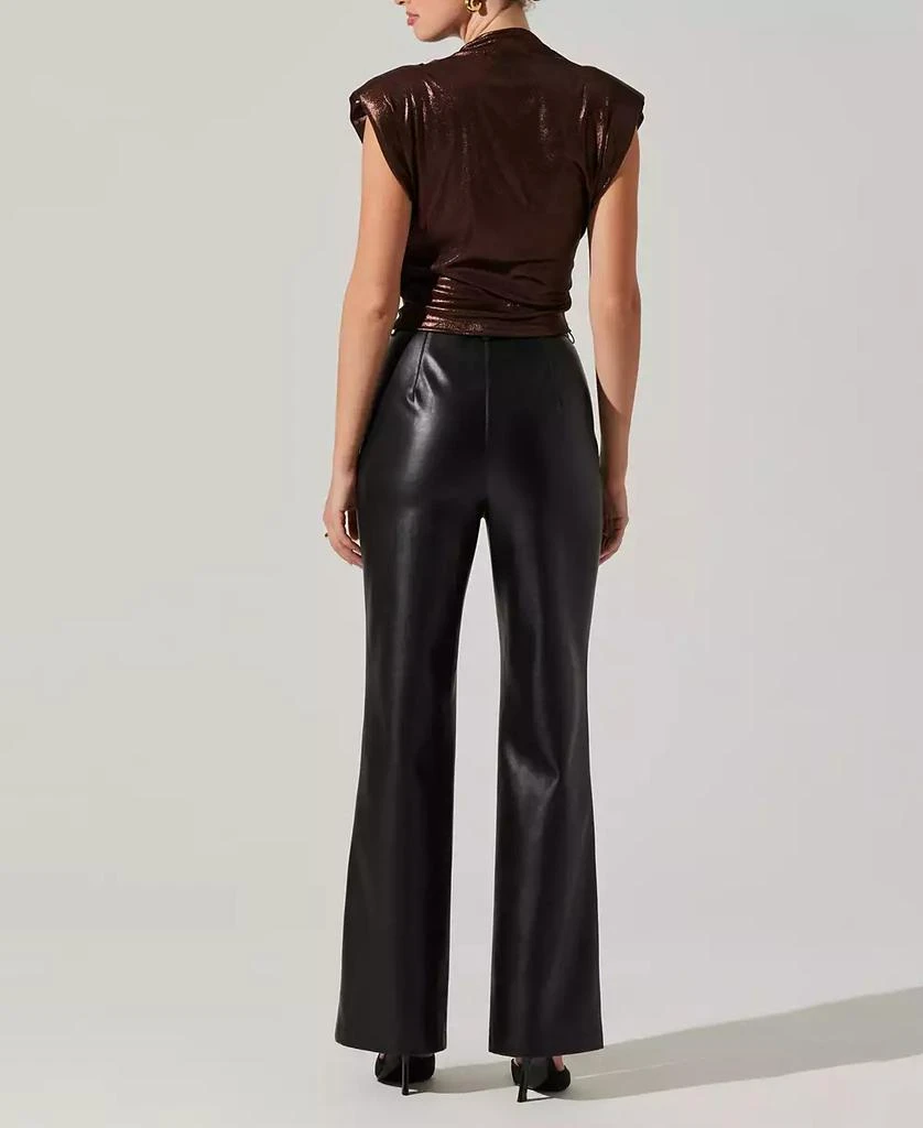 ASTR Women's Solange Metallic Draped Mock Neck Top 5