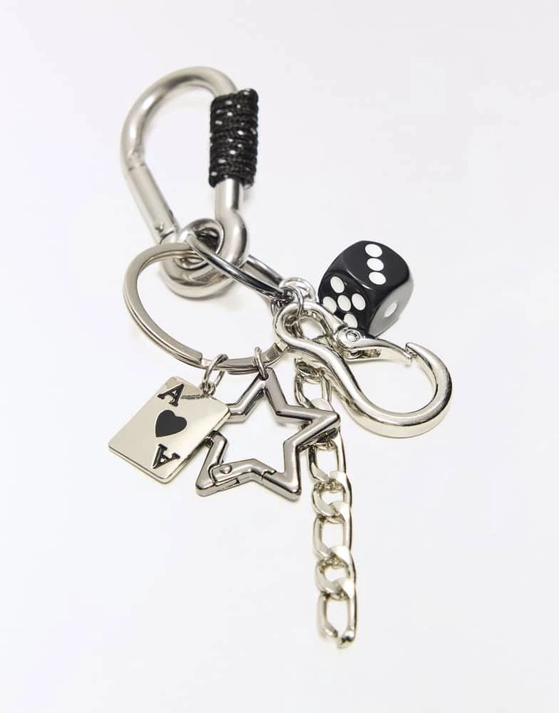 Bershka Bershka Dice keyring in silver 2
