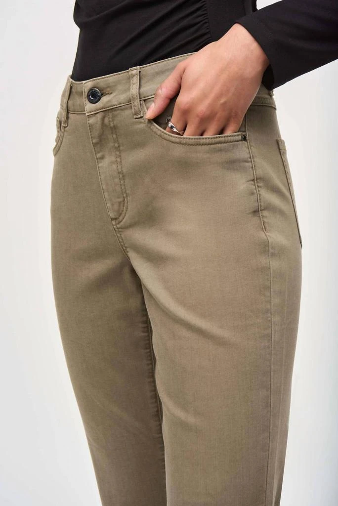 JOSEPH RIBKOFF Joseph Ribkoff - Denim Straight Pants With Frayed Hem 4