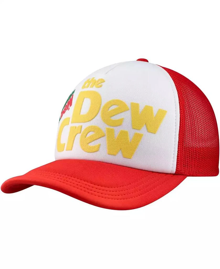 Lids Men's White, Red Mountain Dew Dew Crew Foam Trucker Adjustable Hat 1