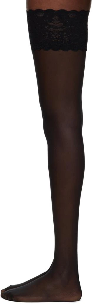 Wolford Black Satin Touch 20 Stay-Up Socks 3