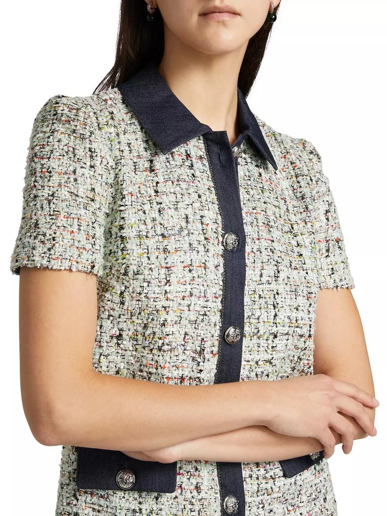 Cinq à Sept Anya Bouclé Button-Front Minidress 6
