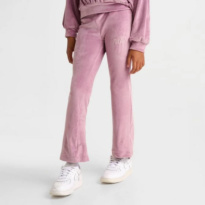 NIKE Girls' Little Kids' NIke Velour Hoodie and Leggings Set 4