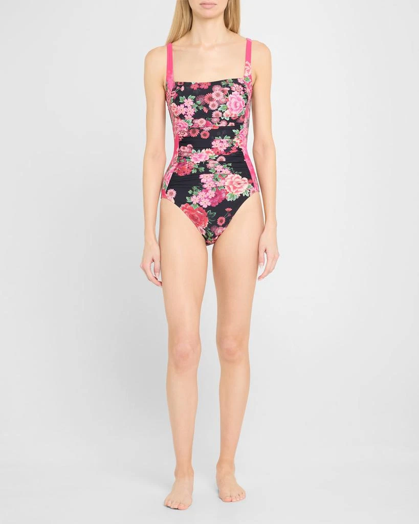 Johnny Was Blum Ruched One-Piece Swimsuit 2