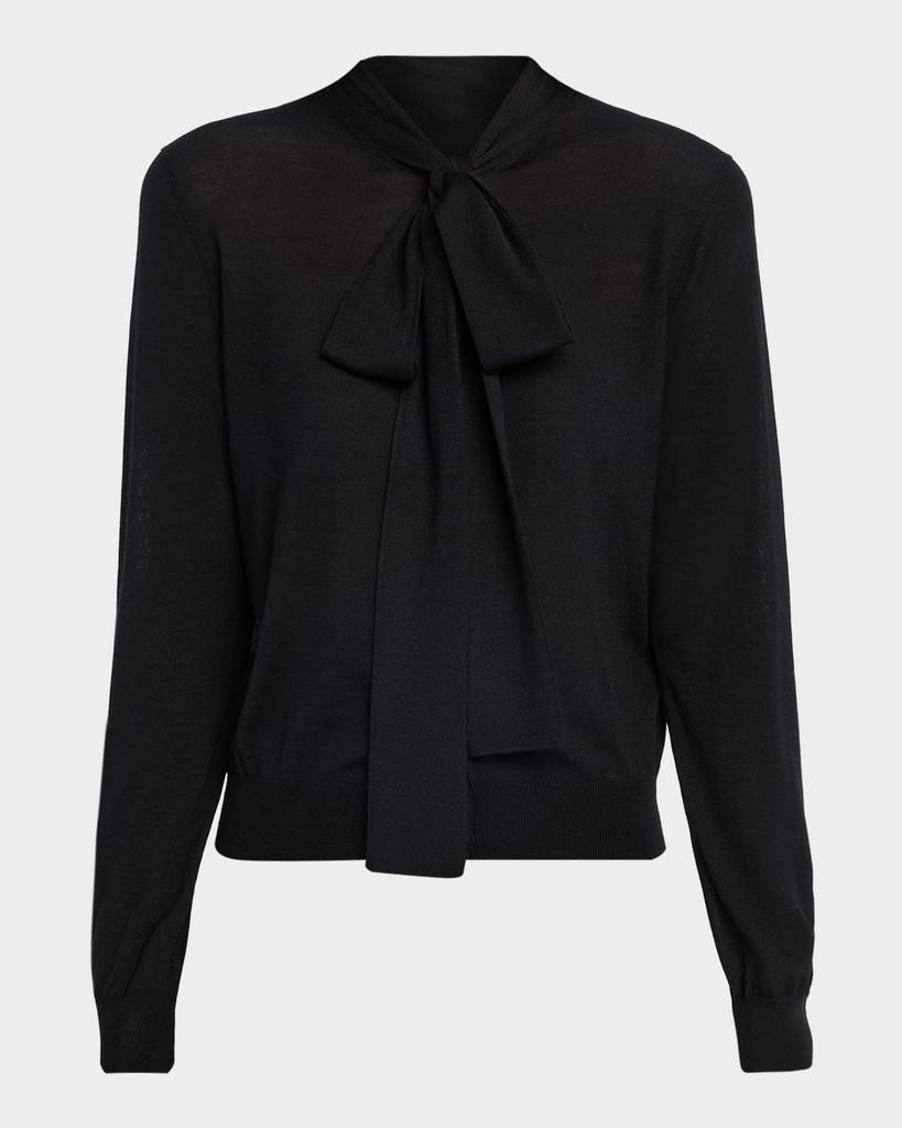 トップス Yves Saint Laurent cashmere cardigan Yves Saint Laurent Neck-Tie Wool-Cashmere Cardigan - Women's