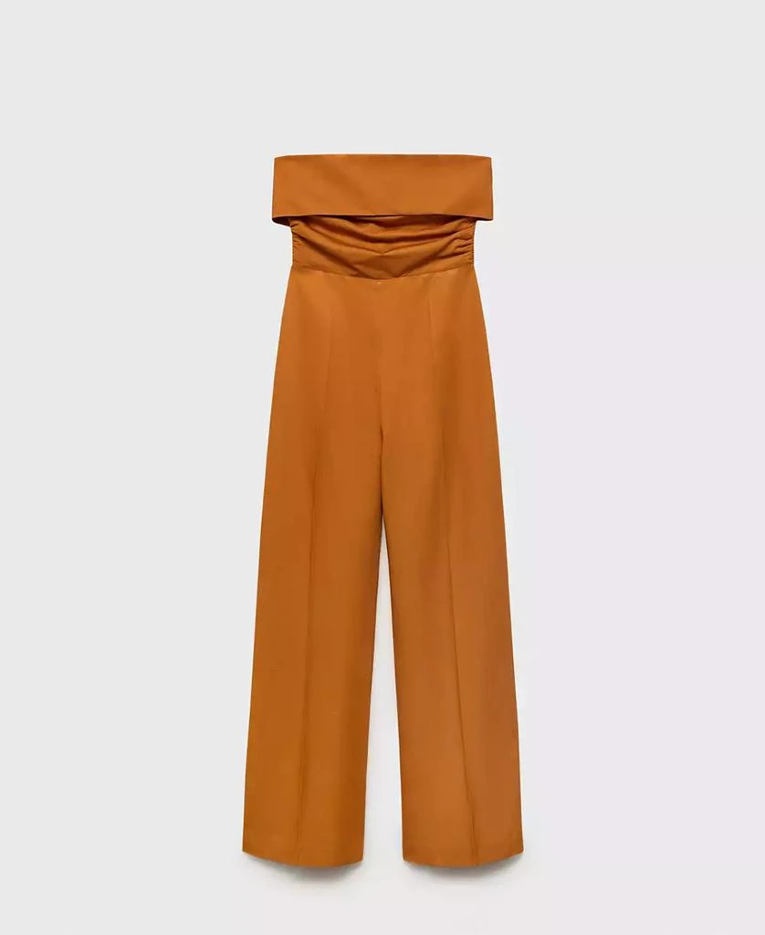 Mango Women's Linen-Blend Strapless Jumpsuit 4