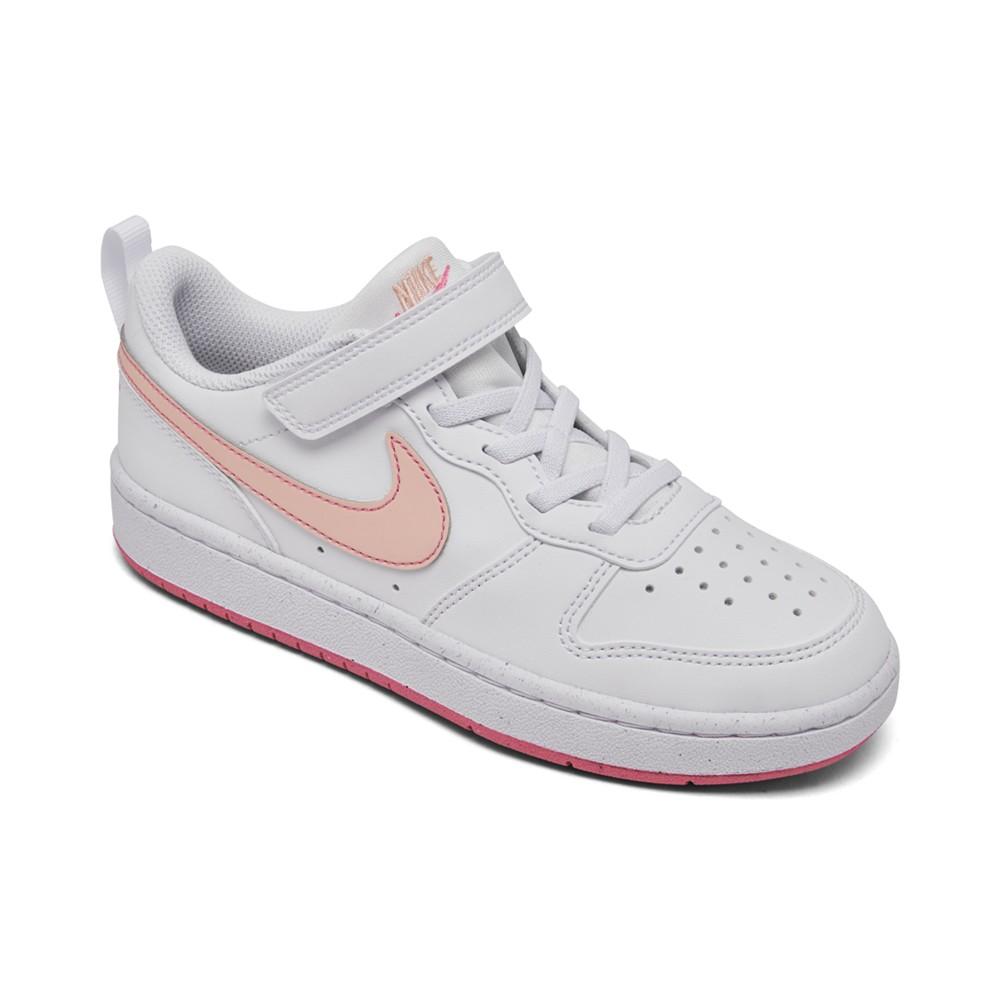 Nike Little Girls' Court Borough Low Recraft Fastening Strap Casual Sneakers from Finish Line