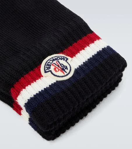 Moncler Logo virgin wool gloves 2