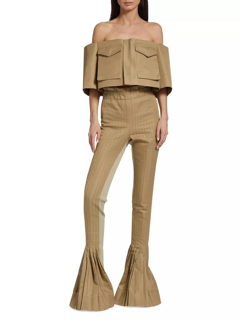 Sacai Cotton Gabardine Flared Pants