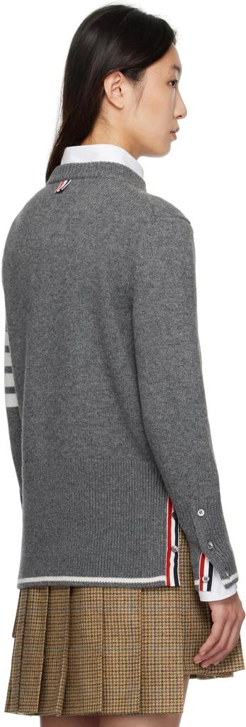 Thom Browne Gray Fine Merino Intarsia Geese 4-Bar Sweater 3