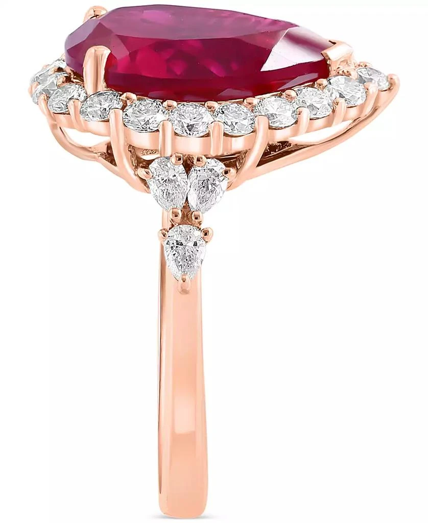 Effy EFFY® Lab Grown Ruby (7-1/8 ct. t.w) 
Lab Grown Diamond (1 ct. t.w.) Halo Ring in 14k Rose Gold 3