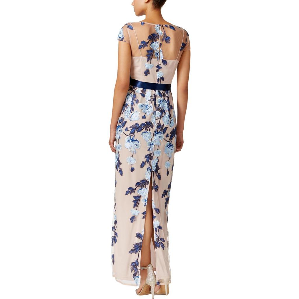 Adrianna Papell Womens Short Sleeves Full-Length Special Occasion Dress