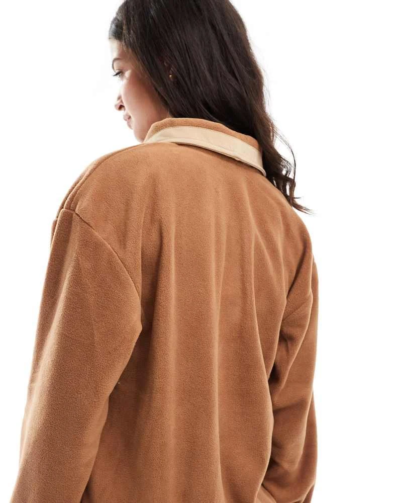 Columbia Columbia Sequoia Grove half zip sweat fleece in camel brown and canoe 3