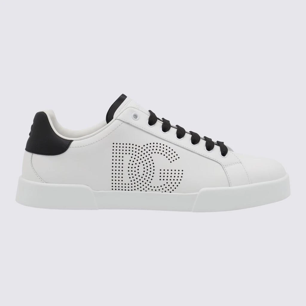 Dolce & Gabbana Dolce & Gabbana White And Black Leather Sneakers 1