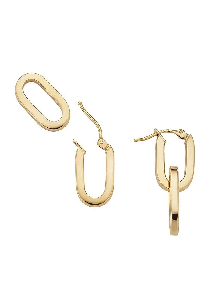Oradina 14K Yellow Gold Shift Drop Earrings 2