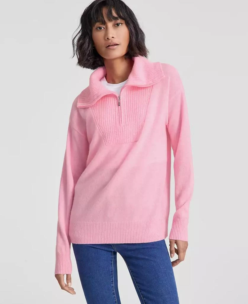 Charter Club 100% Cashmere Women's Quarter-Zip Sweater, Created for Macy's 1