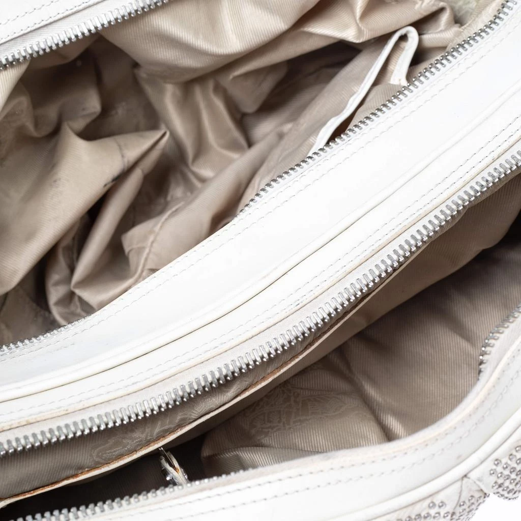 Burberry Burberry Off White Leather Studded Ashbury Knight Satchel 9