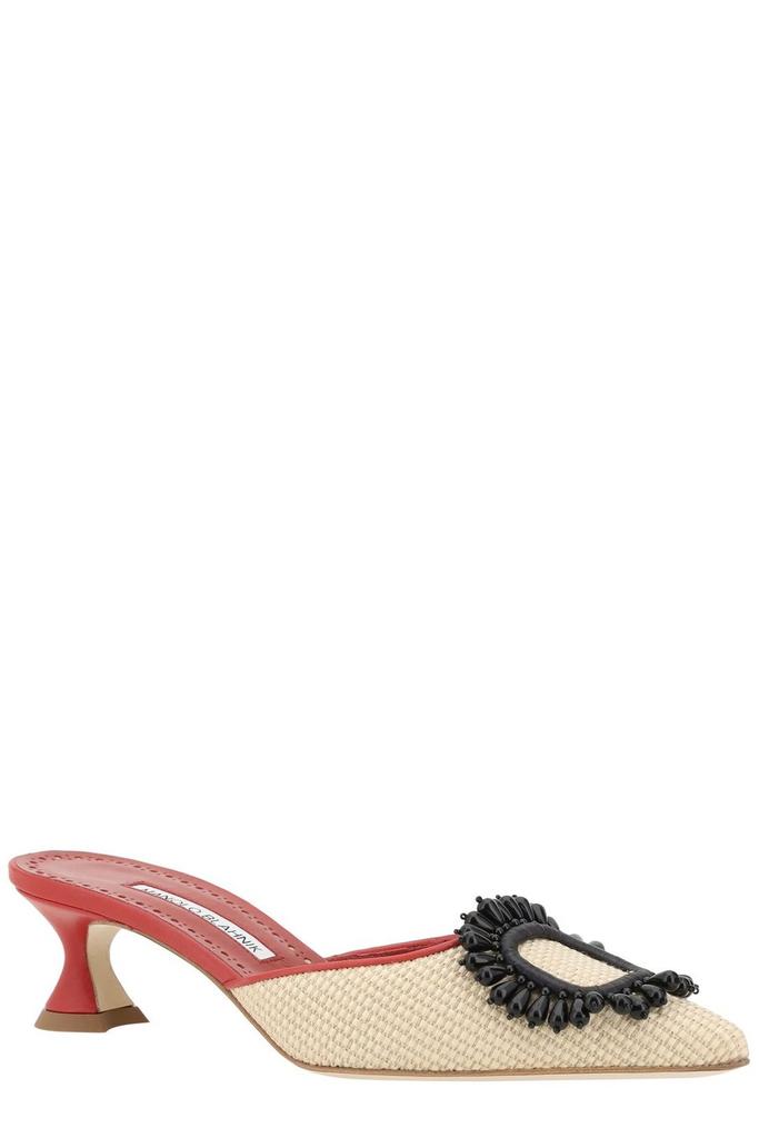 Manolo Blahnik Manolo Blahnik Embellished Pointed Toe Sandals